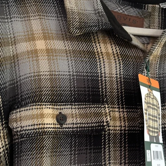 Orvis Black and Tan Plaid Shirt - Picture 4 of 6